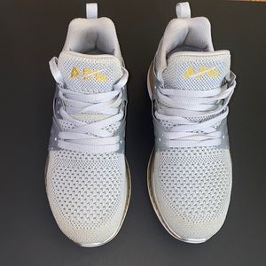 Silver and Gold Womens 7.5 APL Hightop Sneakers